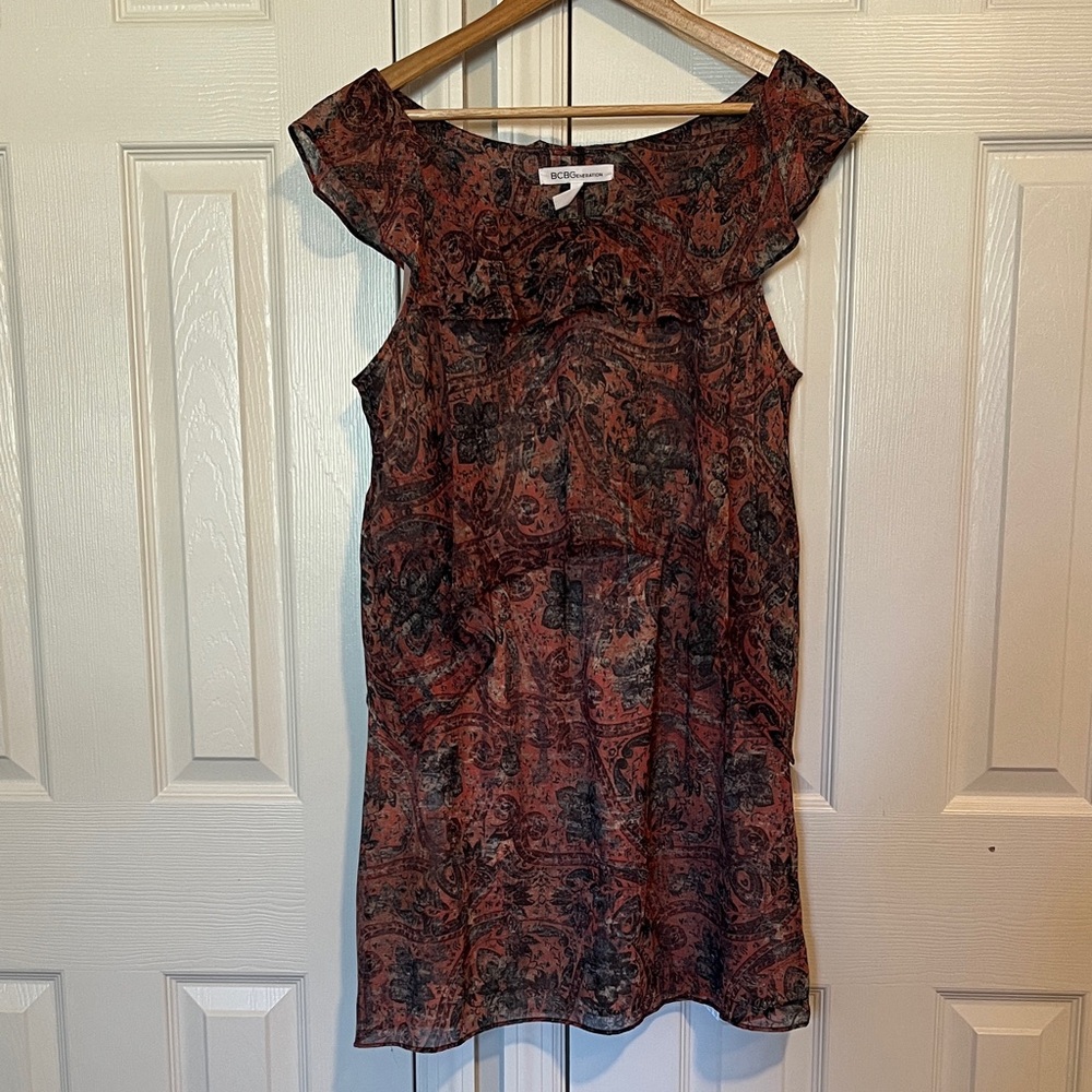BCBGeneration Paisley Print Sleeveless Top